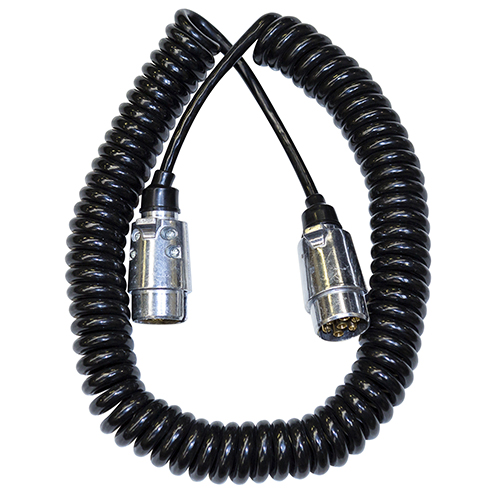 Prolongateur spirale  2,5 m x 2 prises mâle métalliques 7 broches - CP 60