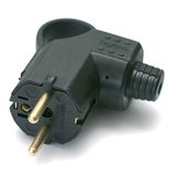 Prise électrique  mâle 2P + T caoutchouc